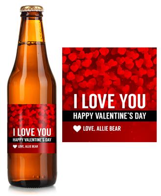 Red Love You Beer Label