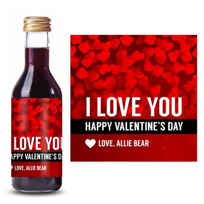 Red Love You Mini Wine Label
