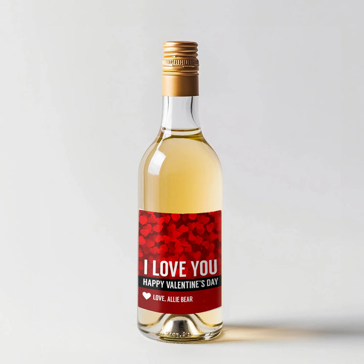 Red Love You Mini Wine Label iCustomLabel