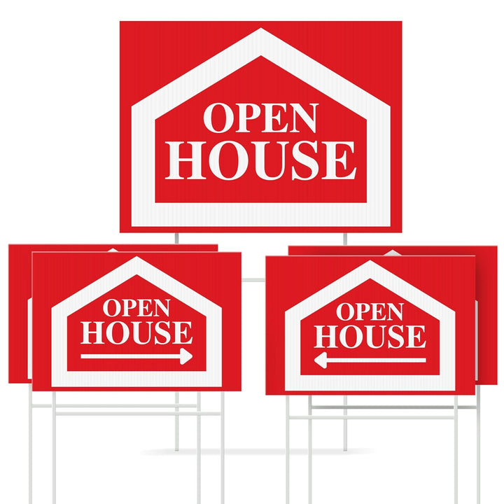 Red Open House Real Estate Yard Signs