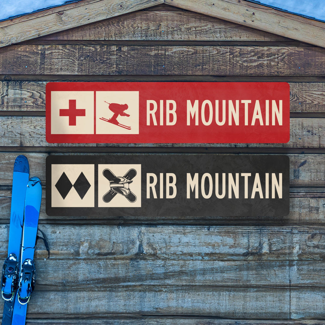 Rib Mountain Ski Trail Metal Sign