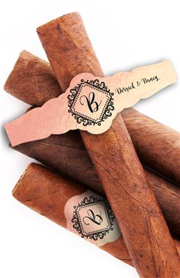 Rose Gold Monogram Wedding Cigar Bands