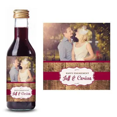 Rustic Wood Maroon Mini Wine Label