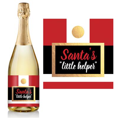 Santa's Little Helper Champagne Label