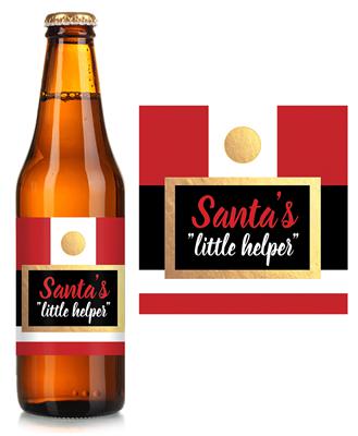 Santas Little Helper Christmas Beer Label