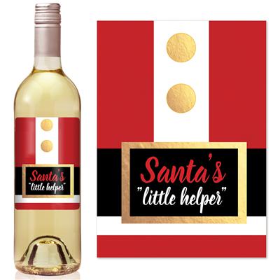 Santas Little Helper Wine Label