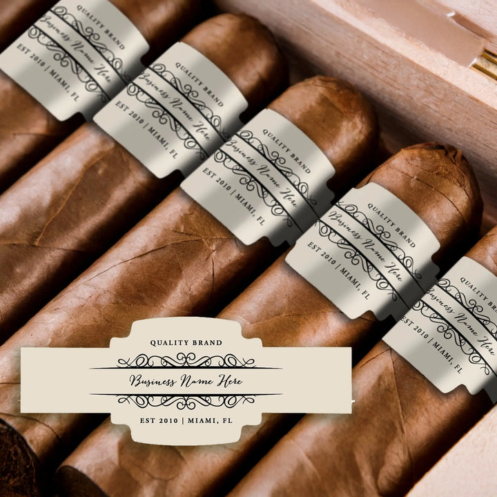 Script Font Business Cigar Bands iCustomLabel