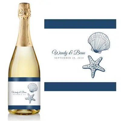 Sea Shells Champagne Label