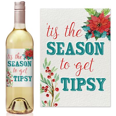 Season To Get Tipsy Wine Label