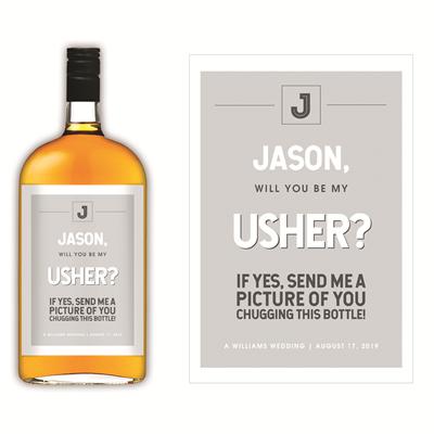Send Photo Usher Liquor Label