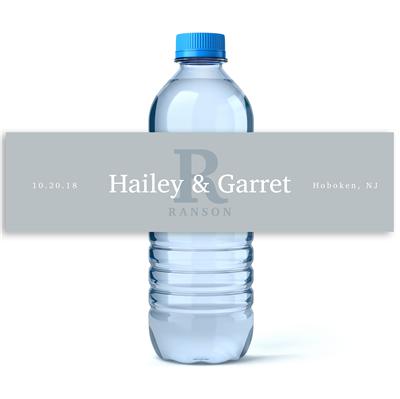 Serif Monogram Water Bottle Labels