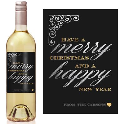 Silver Gold Message Wine Label