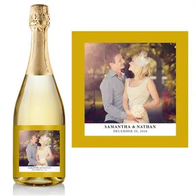 Simple Gold Border Champagne Label