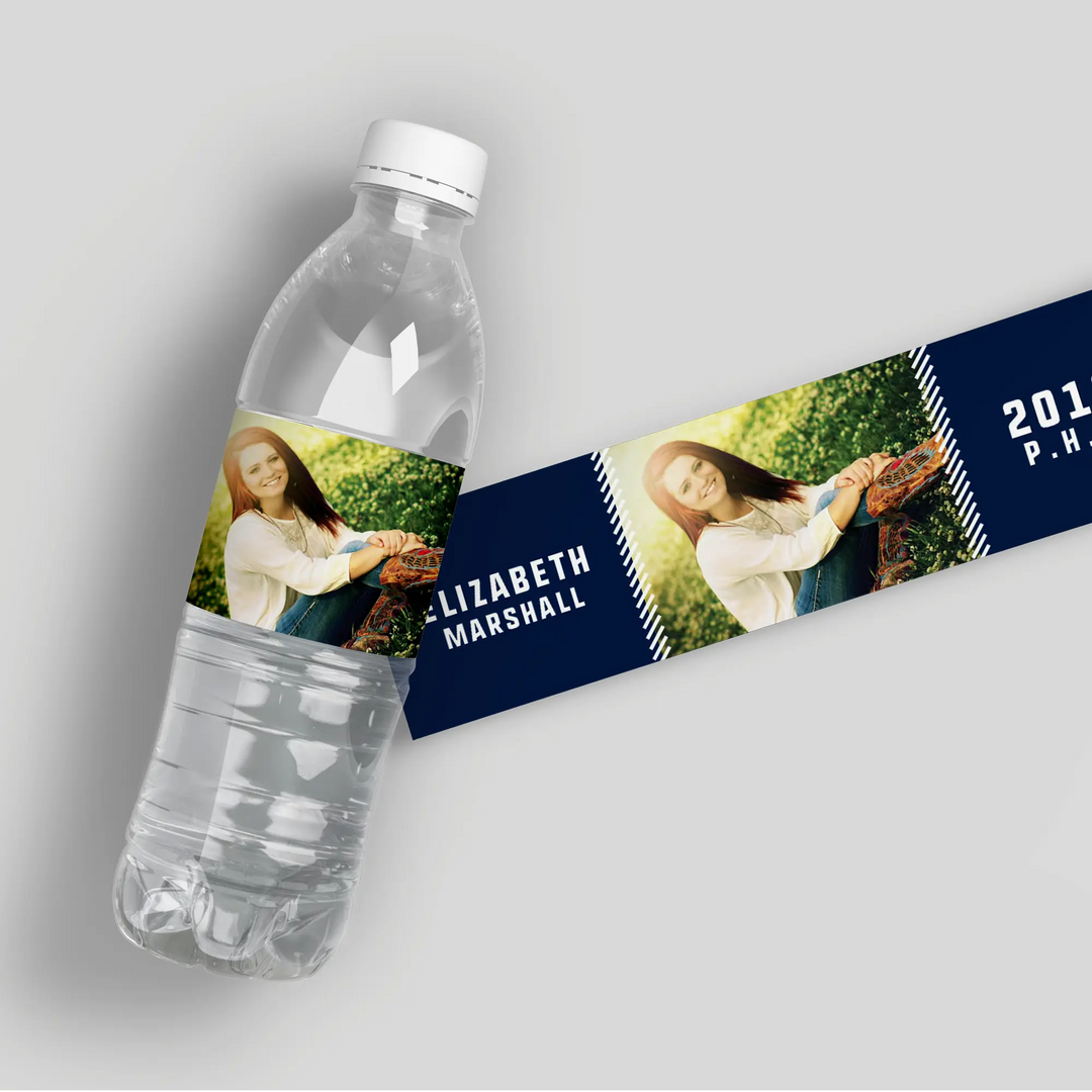 Simple Graduation Water Bottle Labels iCustomLabel