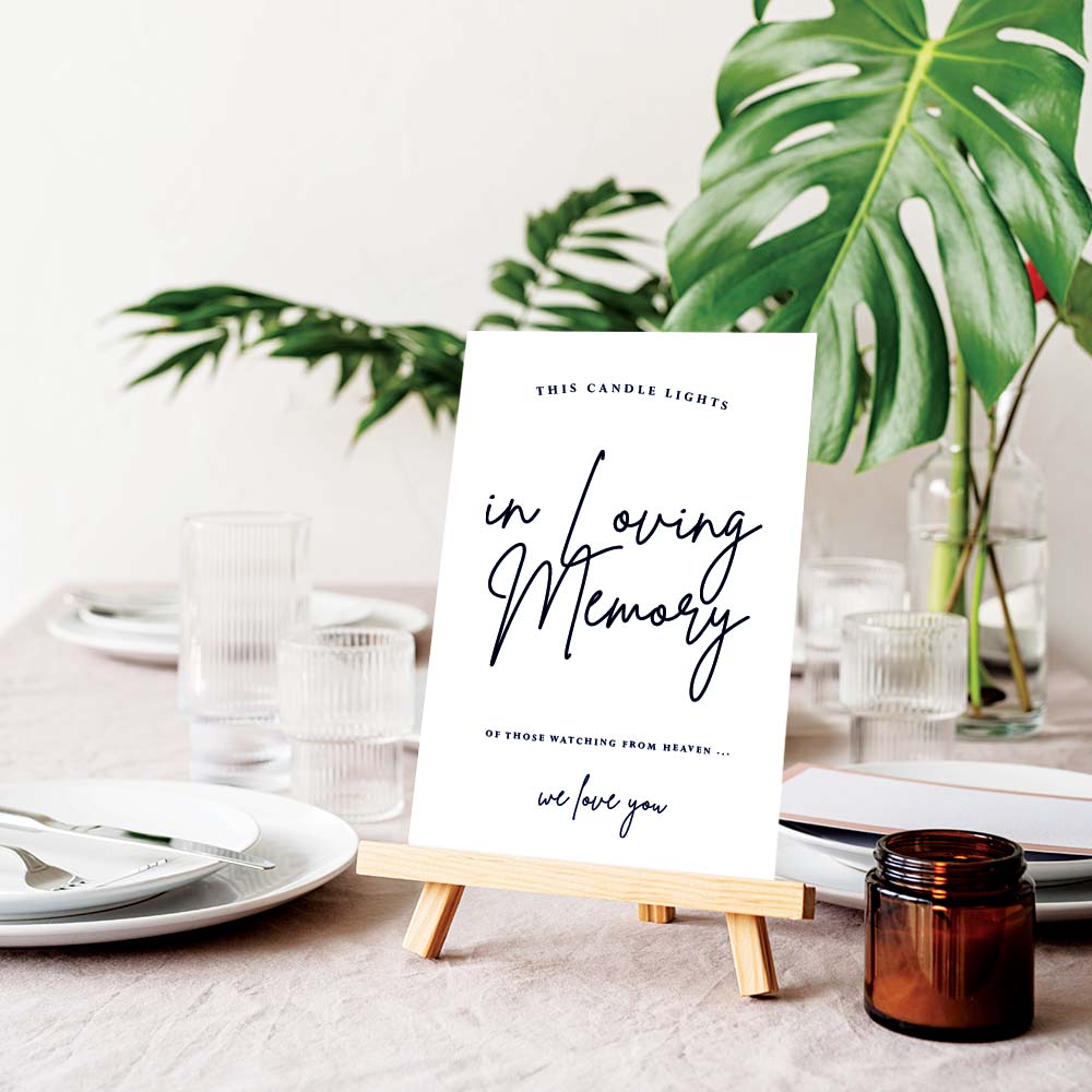 Simple Loving Memory Wedding Table Sign