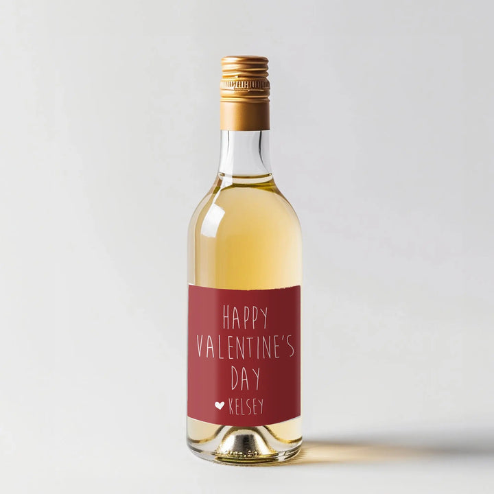 Simple Valentine Mini Wine Label iCustomLabel