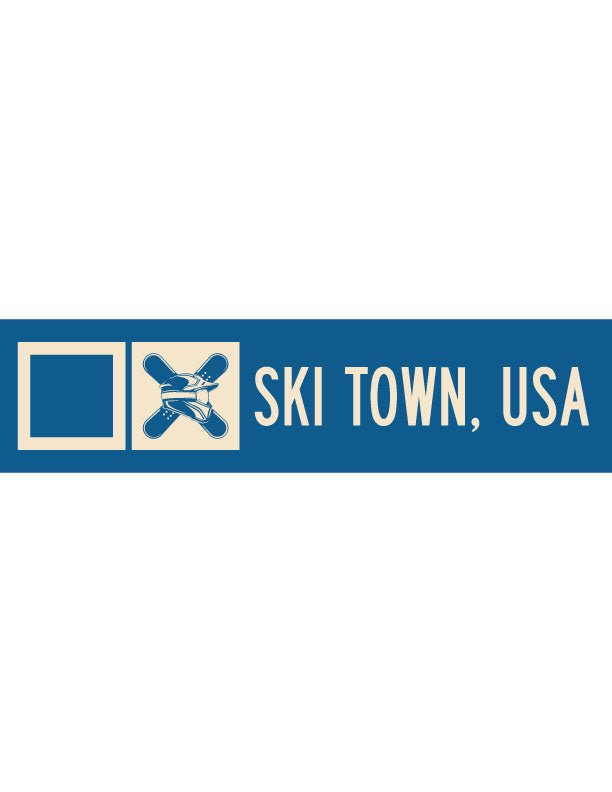 Ski Town USA Ski Trail Metal Sign