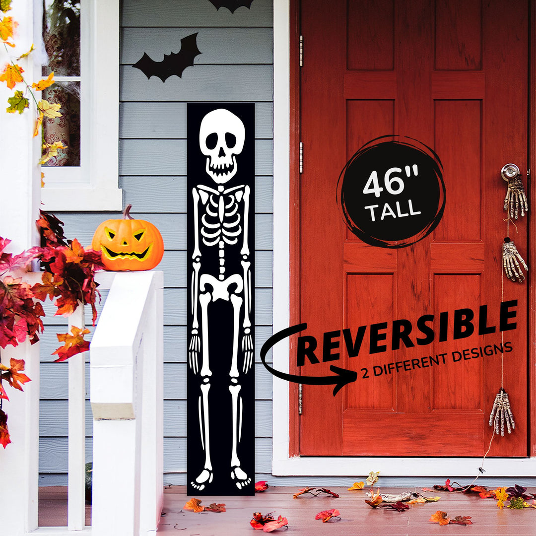 Skeleton Halloween Porch Sign