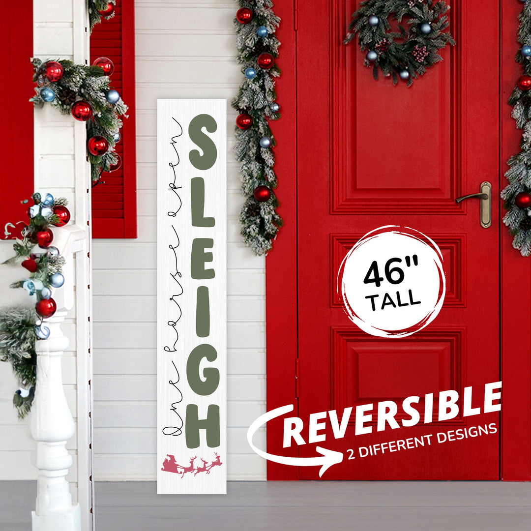 Sleigh Christmas Porch Leaner Welcome Sign
