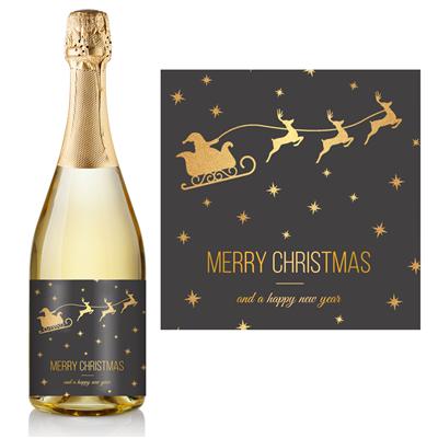 Sleigh In The Sky Christmas Champagne Label