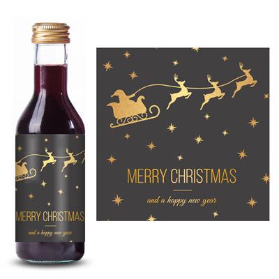 Sleigh in the Sky Christmas Mini Wine Label