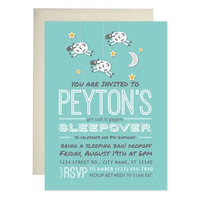 Slumber Party Birthday Invitations