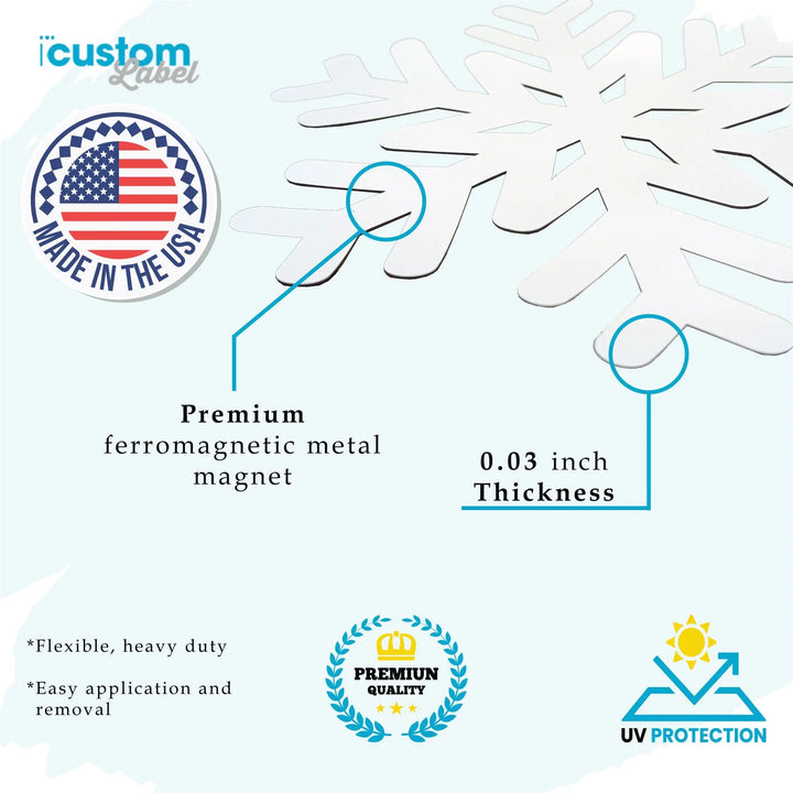 Snowflake Christmas Car Magnets - iCustomLabel