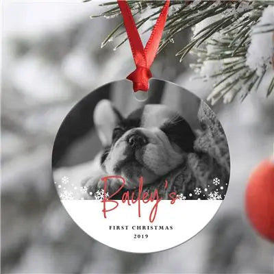 Snowflakes Dog Christmas Ornament