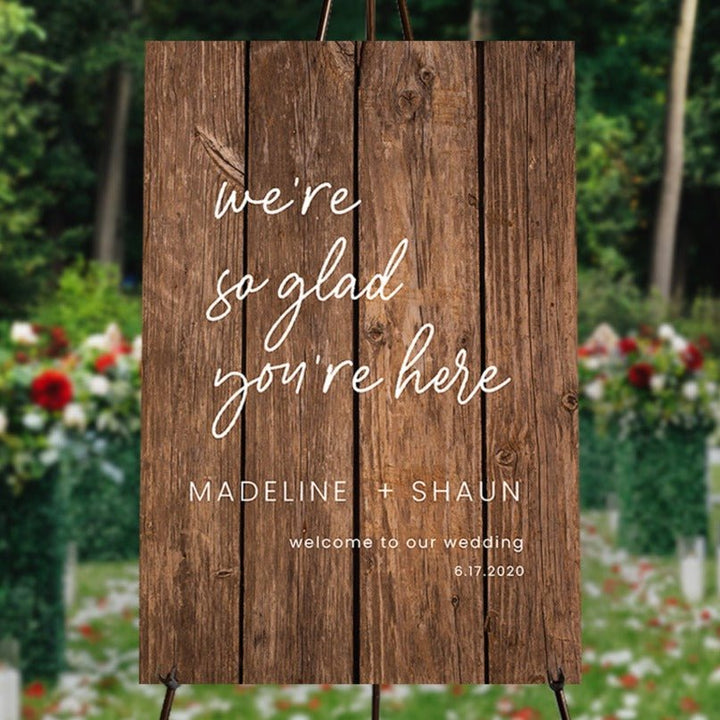 So Glad Wedding Welcome Wood Sign