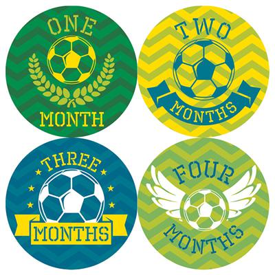 Soccer Emblem Baby Month Stickers