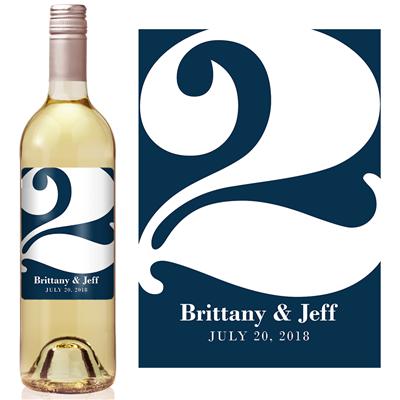 Solid Color Table Number Wine Label