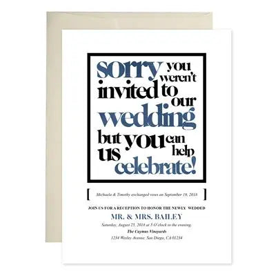 Sorry Elopement Invitations