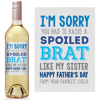 Sorry Fathers Day Wine Label