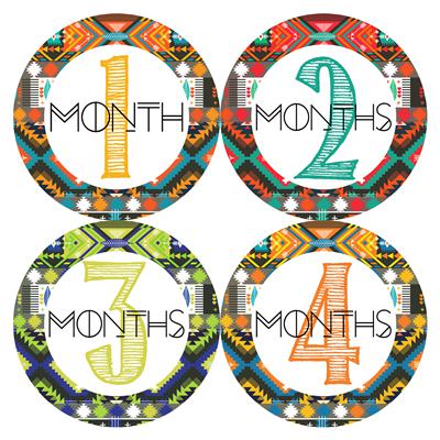 Southwestern Baby Month Stickers