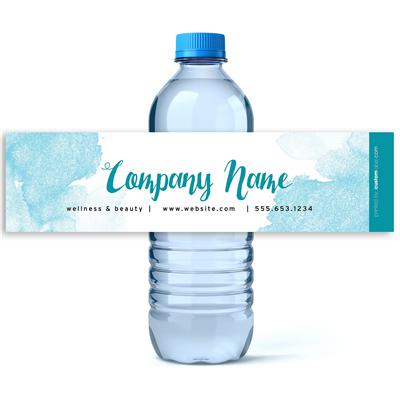 Spa Watercolor Water Bottle Labels
