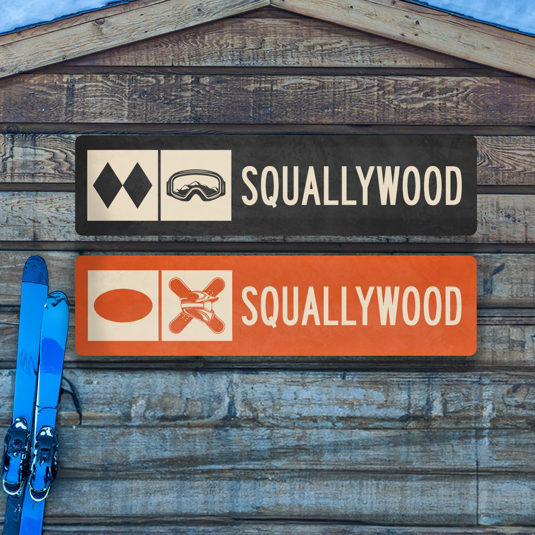 Squallywood Ski Trail Metal Sign