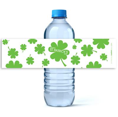 St Patricks Day Clover Water Bottle Labels