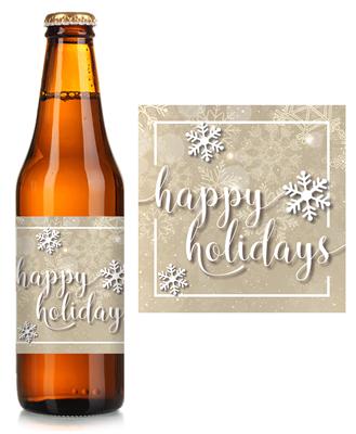 Starry Snowflakes Christmas Beer Label