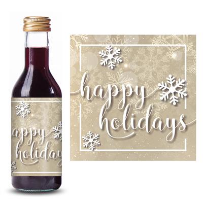 Starry Snowflakes Christmas Mini Wine Label