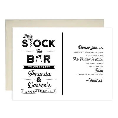 Stock The Bar Engagement Invitations