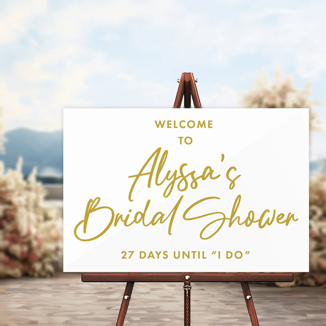 Strings Bridal Shower Welcome Sign iCustomLabel