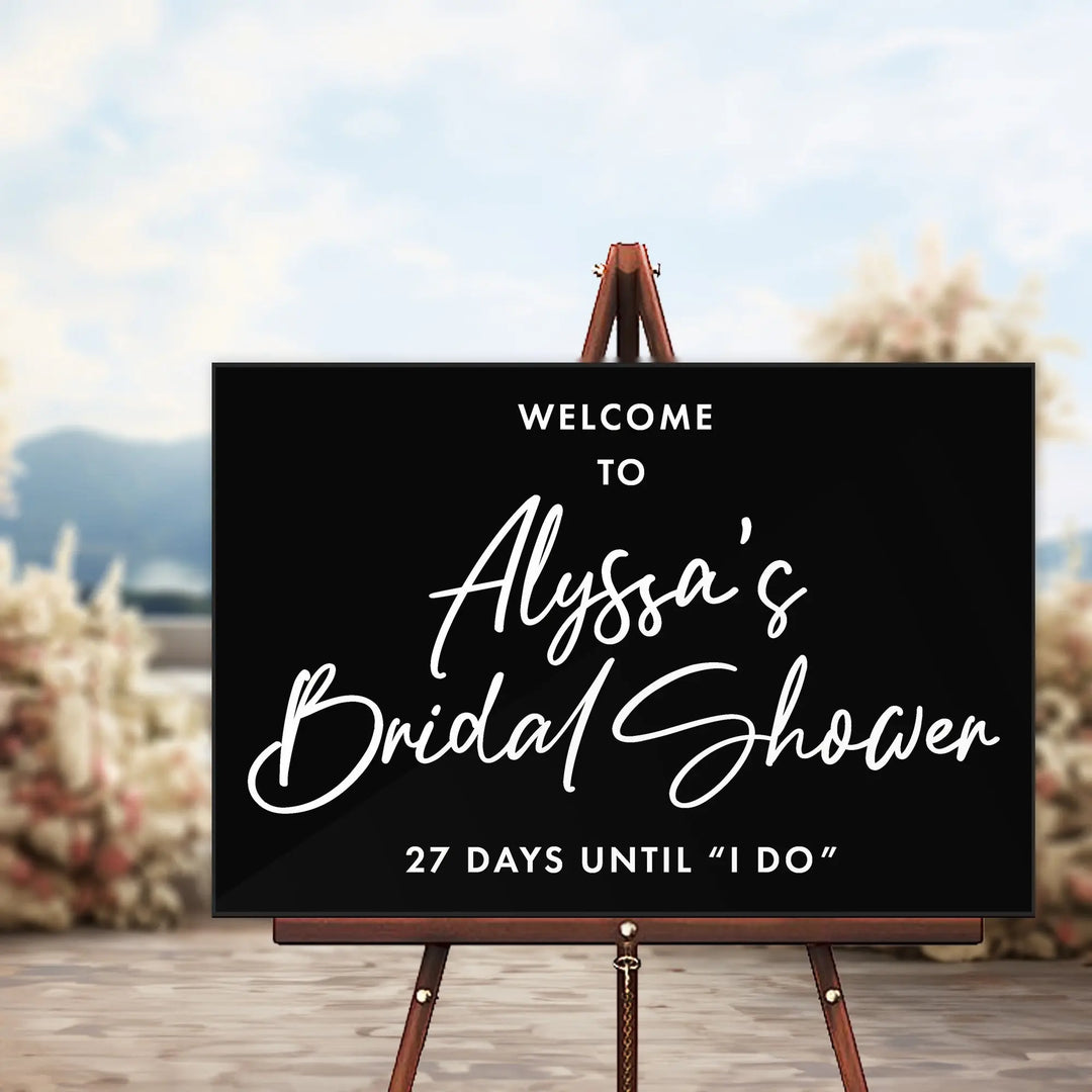 Strings Bridal Shower Welcome Sign iCustomLabel