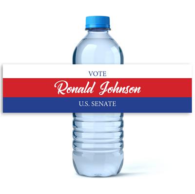 Striped Political Water Bottle Labels