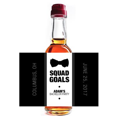 Suit Squad Bachelor Mini Liquor Label