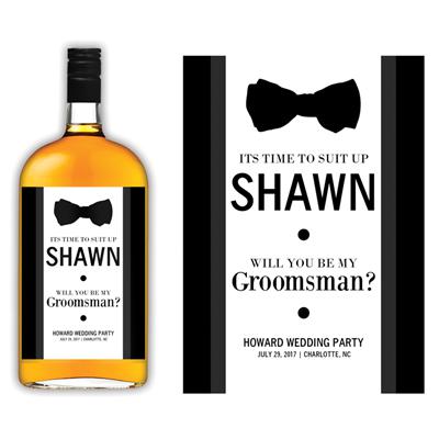 Suit Up Groomsmen Liquor Label