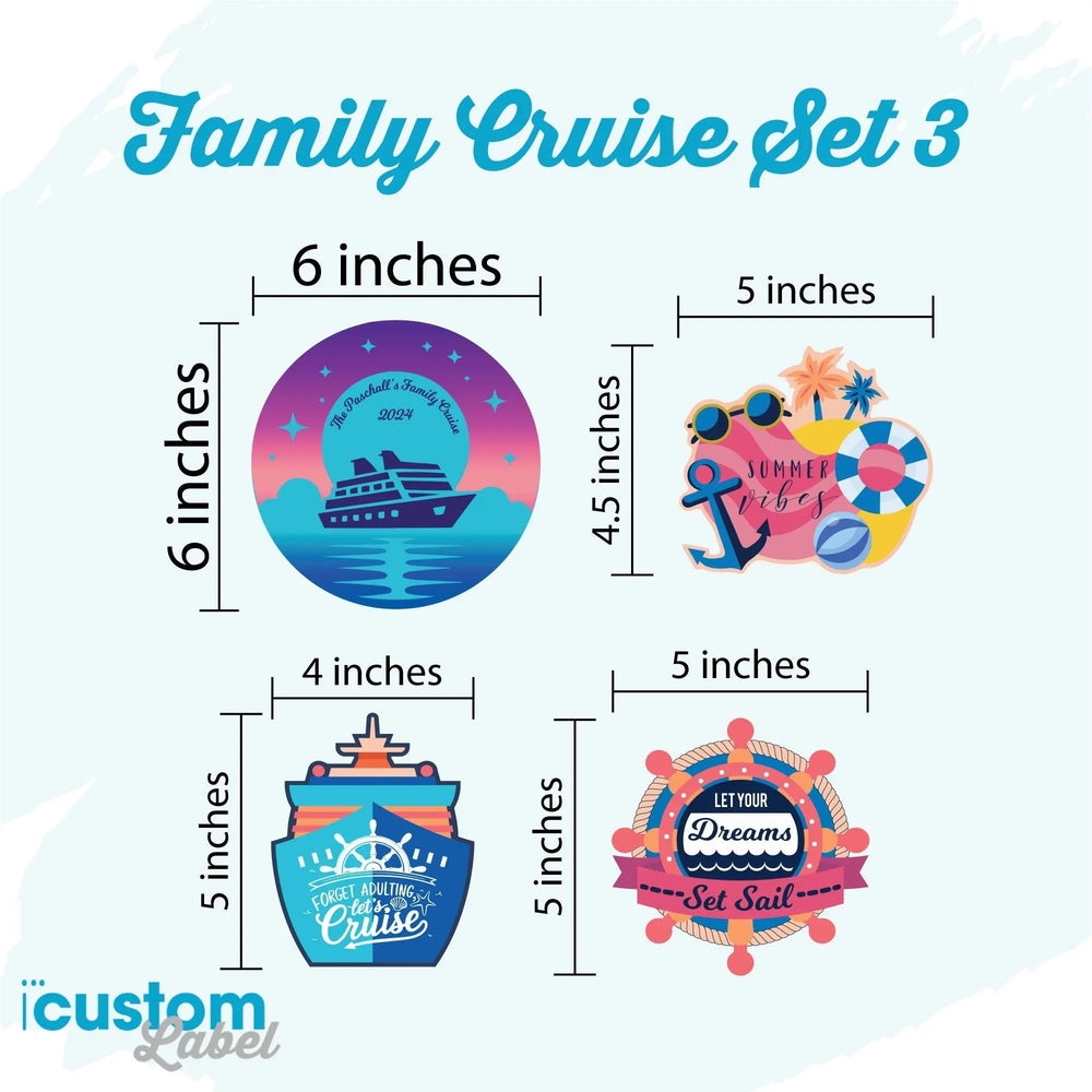 Summer Vibes Family Cruise Magnets iCustomLabel