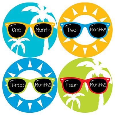 Sunglass Baby Month Stickers