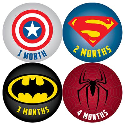 Superhero Baby Month Stickers