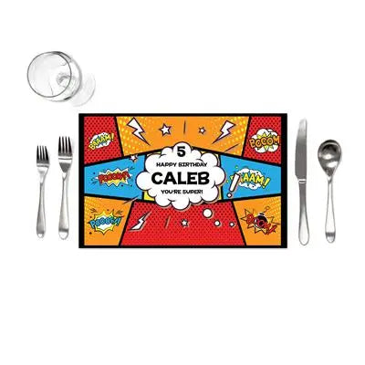 Superhero Birthday Placemats