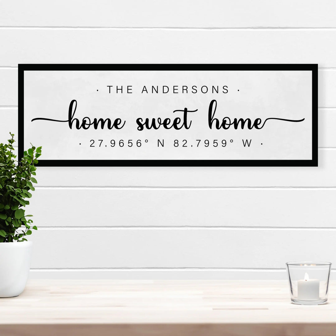 Sweet Home Coordinates Wall Decor - Quote Signs